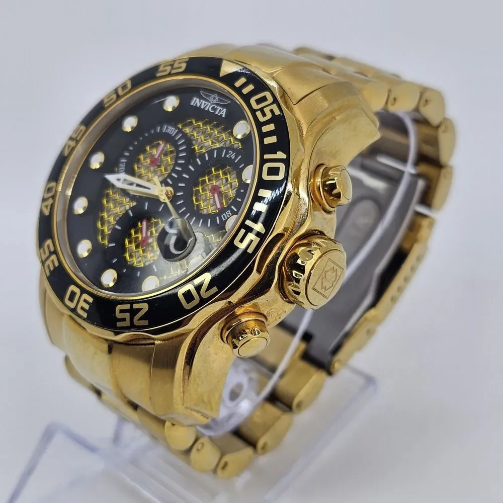 Invicta‎ 19837 Men Watch Pro Diver Chronograph Gold Dial Bracelet 6